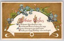Birthday Wishes Antique Embellished Postcard PM Allentown PA Clean Cancel WOB 1c picture