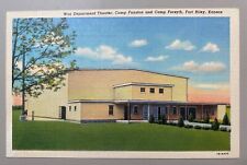 c1940s War Dept Theater, Camp Funston & Camp Forsyth, Fort Riley, KS Postcard picture