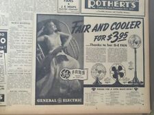 JULY 11, 1939 NEWSPAPER PAGE #9003- GE FANS- FAIR AND COOLER FOR $3.95 picture