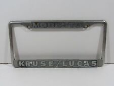 Modesto Kruse Lucas Porsche VW Dealership Metal License Plate Frame Holder Rare picture