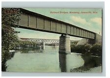 c.1907-15 Postcard Railroad Bridges Monteray Janesville Wisconsin  picture