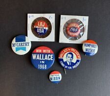  Political Campaign Buttons from the 1960's Historically Significant Lot of 7 picture