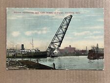 Postcard Cleveland OH Ohio Steamer Ship Jack Knife Bridge Harbor Vintage 1912 picture
