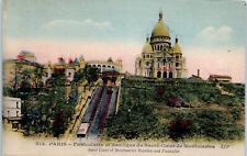 Sacre Coeur of Montmartre Basilica and Funicular Paris, France Postcard picture