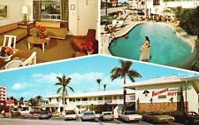Postcard Buccaneer Motel Car Parking Swimming Pool Lounge Fort Lauderdale FL picture