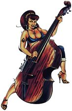 SEXY Slappin Pussy BASS GUITAR GIRL Kulture HOTROD STICKER/ DECAL by Vincente picture