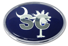south carolina palmetto oval chrome auto emblem decal usa made picture