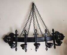 Vintage Gothic Medival Large Black Metal Wall Sconce picture
