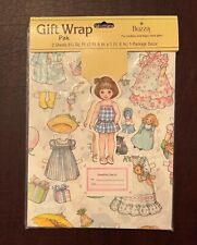 Vintage BUZZA Paper Doll Gift Wrap Paper - Pastel Multicolor-2 New Sealed Sheets picture
