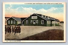 US National Army Cantonment Camp YMCA Custer Battle Creek Michigan Postcard picture