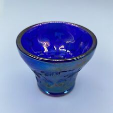 Summit art glass Toothpick Holder Cobalt Blue Carnival Glass picture
