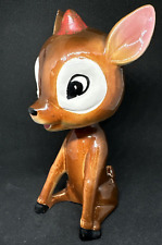 Vintage 5.5” Ceramic Deer Bobblehead Figure Made In Japan Fawn Bambi Bobble Head picture