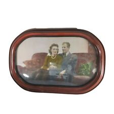 Midwest Portrait Studios Convex Colorized Portrait 1940s Young Couple 89230 picture