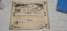 Vintage 1927 Diploma From Academy Of The Sacred Heart Waco Texas picture