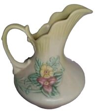 Vintage Hull Art Pitcher Pastel Yellow Green Pink Wild Flowers W-11-8 1/2 1940s picture