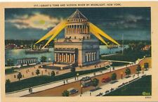 NEW YORK CITY - Grant's Tomb And Hudson River By Moonlight Postcard picture