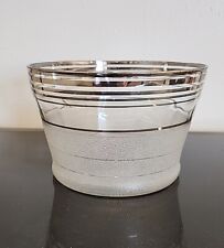 Macbeth Evans Ice Bucket Vintage Barware Frosted Silver Speed lines Art Deco picture