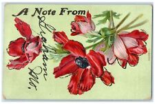 Graham Missouri MO Postcard A Note With Embossed Flowers And Leaves Scene c1910 picture