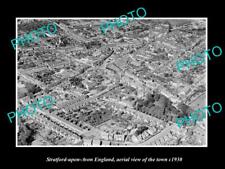 OLD LARGE HISTORIC PHOTO OF STRATFORD UPON AVON ENGLAND TOWN AERIAL VIEW 1930 3 picture