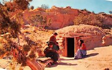 Navajo Family At The Entrance To Their Hogan Postcard 8326 picture