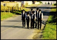 Six Young Boys Walk To Church Best Amish Seasons Pennsylvania Postcard picture