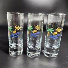 Vintage Corona Extra Tall Shot Glasses Set of 3 Palm Tree Sun Limited Production picture