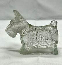 Vintage Clear Glass Scottie Dog Figurine Hollow Scottish Terrier picture