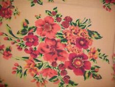 Vintage April Cornell Yellow Raspberry Floral Cotton Waffle Kitchen Tea Towel picture
