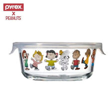 Pyrex Peanuts Snoopy Glass Storage Heat Resistant Containers Round 380ml picture