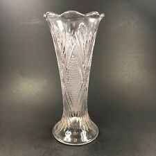Antique Grated Diamond & Sunburst Vase Pale Lavender Glass Duncan Son George USA picture