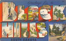 Greetings From Black Hills South Dakota 1957 #1 Large Letter linen postcard picture