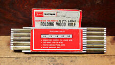 NEW NOS '60s Vintage Craftsman Extension Folding Ruler Rule 6 ft Wood Brass Tool picture