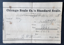 Chicago Scale Co Standard Scale 1868 Bill   D W Windsor Chicago Illinois picture