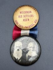 1925 WISCONSIN OLD SETTLERS ASSOCIATION 41ST ANNIVERSARY PHOTO PIN/RIBBON K618 picture