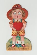 Vintage Valentine,  A Girl Wears a Red Hat and Red Shoes, Mechanical picture