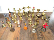 Lot Of 35 Vintage Collector Bells Unicorn Angel Anchor Buddha Brass Pewter ++ picture