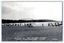 1951 Van Riper State Park Beach View Lake Michigamme MI RPPC Photo Postcard picture
