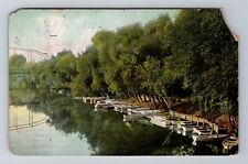 Healdsburg CA-California, Boating Scene, Russian River, Vintage c1908 Postcard picture