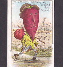 Beet World Tramp Nebraska Vegetable Seed Ad Veggie Fantasy Victorian Trade Card picture