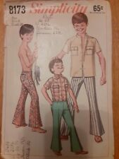 1969 Simplicity #8173 Boy's Size 8 Bell-Bottom Pants Transfers ONLY picture