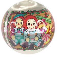 Vintage 1995 Christmas Ornament Raggedy Ann Andy Satin Unbreakable Rocking Horse picture