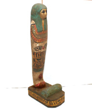 RARE ANCIENT EGYPTIAN ANTIQUE Queen Ushabti Wood Tomb with Horus Eye Statue (BS) picture