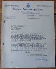 Vickers Armstrongs Limited London Letter To A.C. Dobbs P.H. RAF Wunstorf 1947 picture