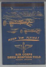 Matchbook Cover Post Card On Back Davis-Monthan Field Tucson, Arizona picture
