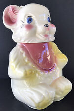 Vintage Cookie Jar Teddy Bear 1940’s Royal Ware Pottery USA Cookie Jar 11” picture