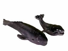 Miniature Humpback Whale Figurines Mother & Calf Kelvin's Bone China Japan x2 picture