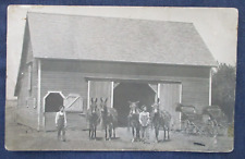 RP Men & Horses Barn & Buggies ca1910 Postcard picture