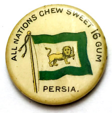 1890s Wm. Wrigley Jr Co Prize Offer Ad Celluloid Button Persia Sweet 16 Gum USA picture