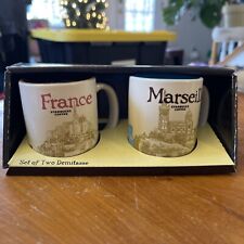 NIB STARBUCKS MARSEILLE And FRANCE Coffee Set of Two 3 oz Demitasse Cups picture