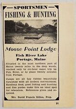 1948 Print Ad Moose Point Lodge Fish River Lake Portage,Maine Fishing Hunting picture
